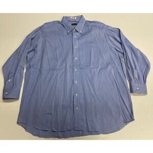 VTG Men Gitman Brothers USA solid blue pocket button up dress shirt 18.5-33